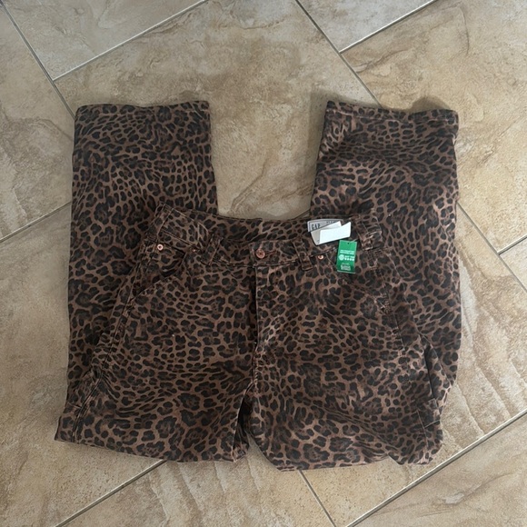 Gap Mid Rise '90s Loose Cheetah Cargo Jeans - Picture 2 of 4